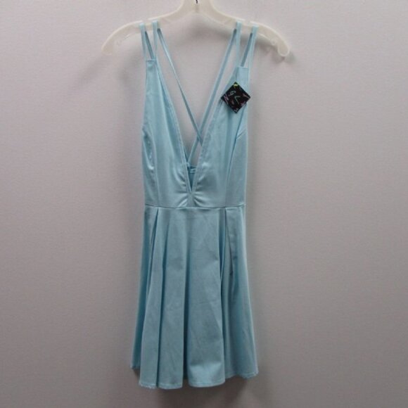 NWT Nasty Gal Plunging Neck Mini Dress - Picture 2 of 6